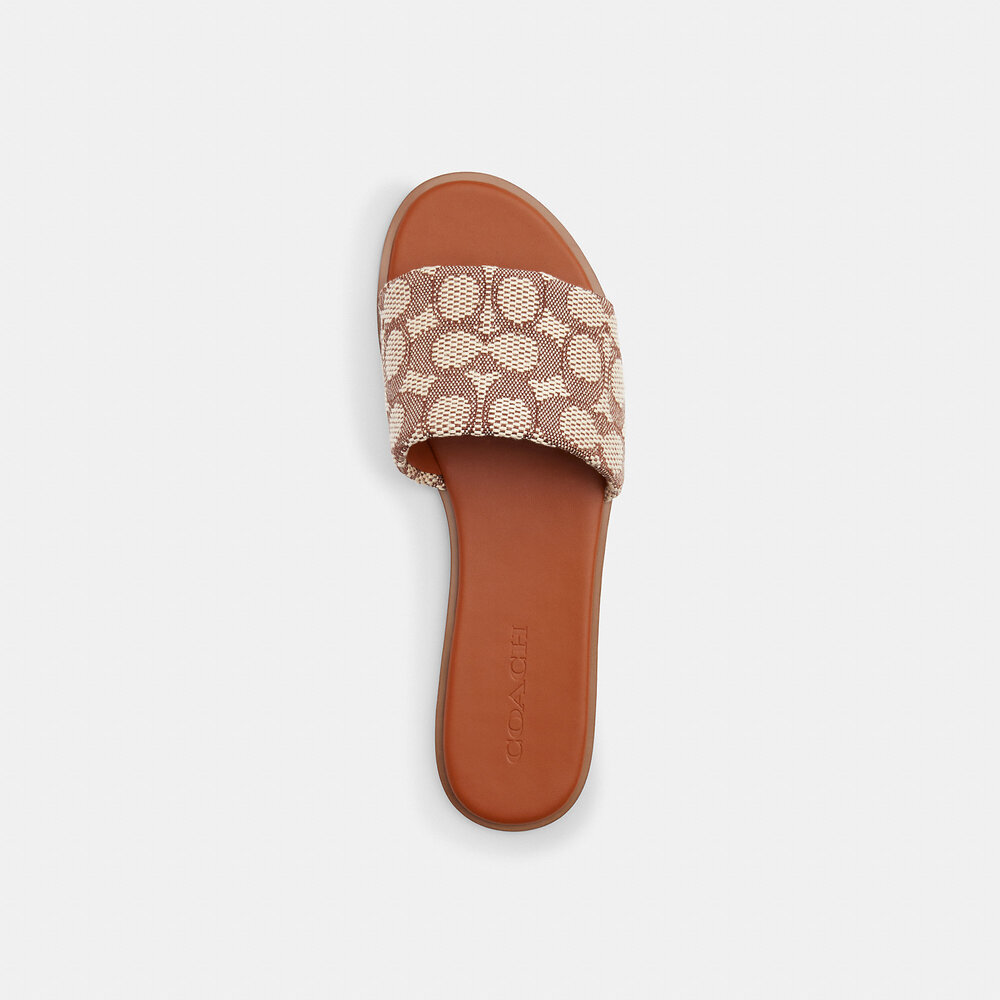 Coach Holly Sandal In Signature Textile Jacquard Size 8.5 - Picture 2 of 7